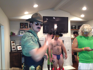 Illustration for article titled WWF-Themed Fantasy Football Draft Features Impressive Costumes